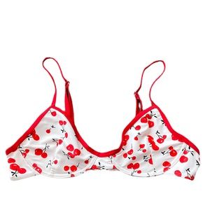 cherry lined bikini top
